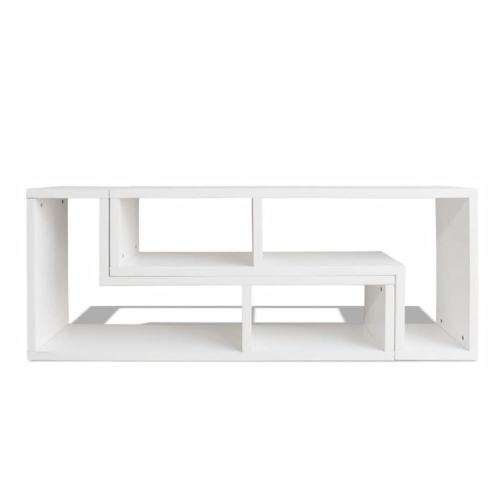TV staliukas, 2 dalių, L formos, baltas