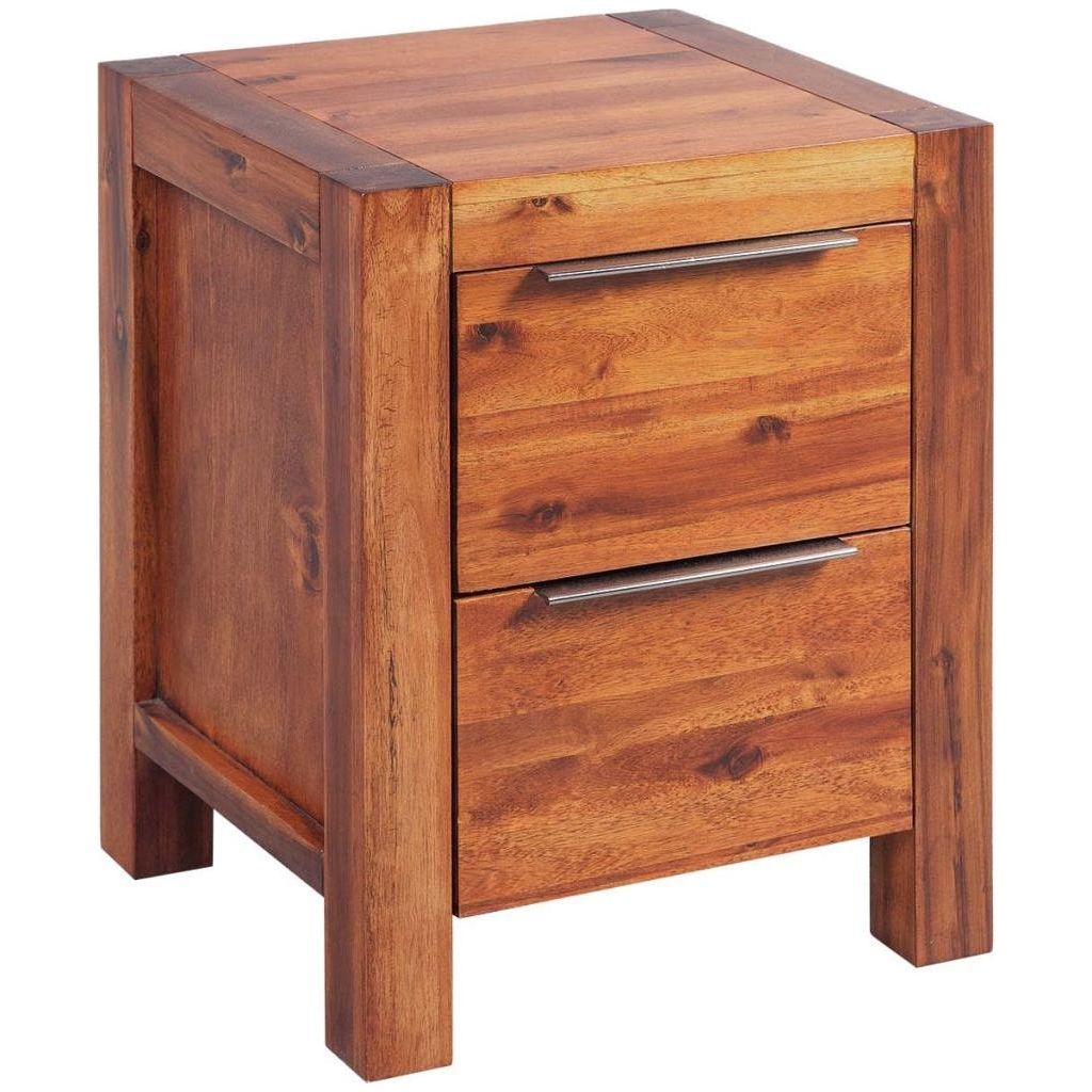 Naktinis staliukas, akacijos mediena, rudas, 45x42x58 cm