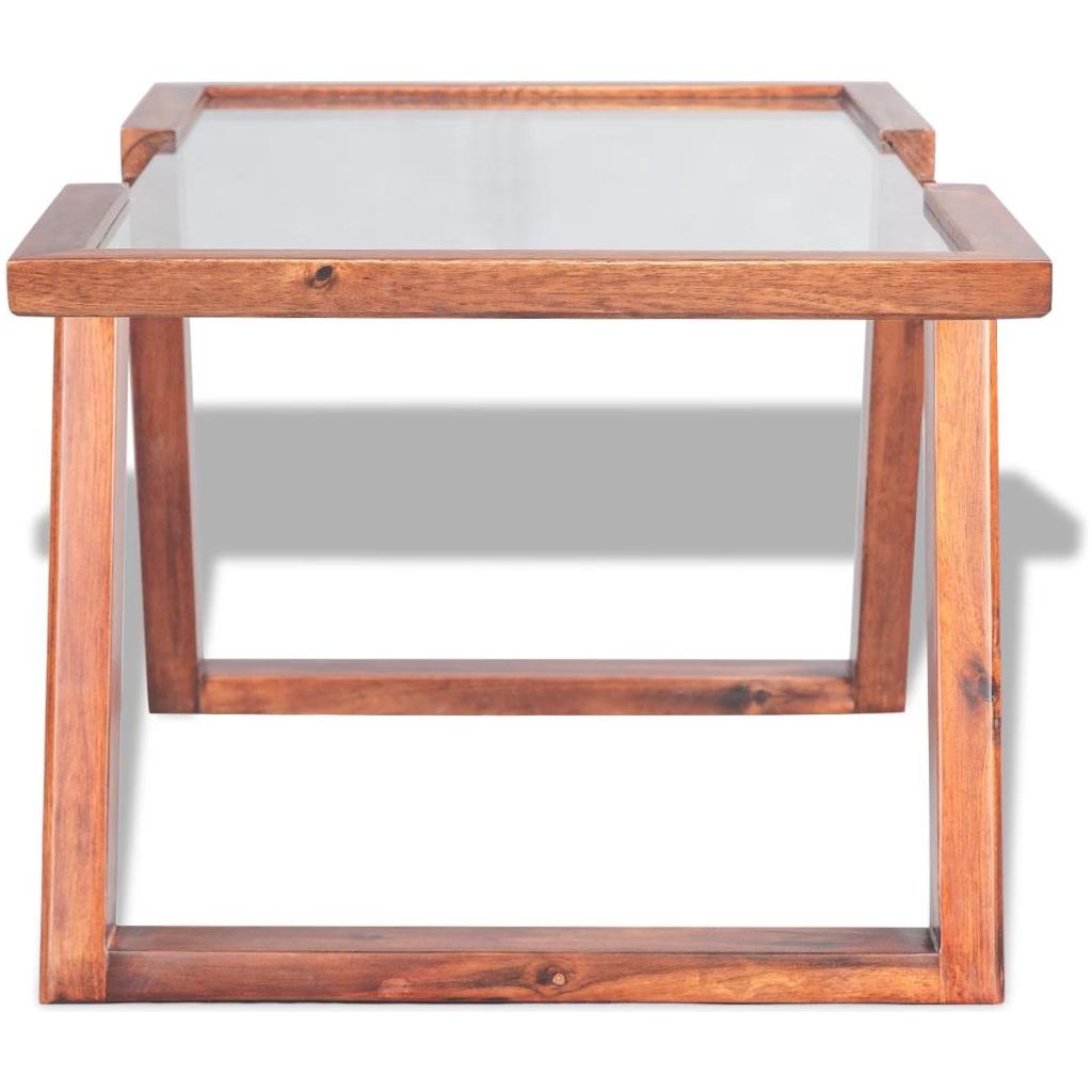 Kavos staliukas, masyvi akacijos mediena, 100x50x40 cm