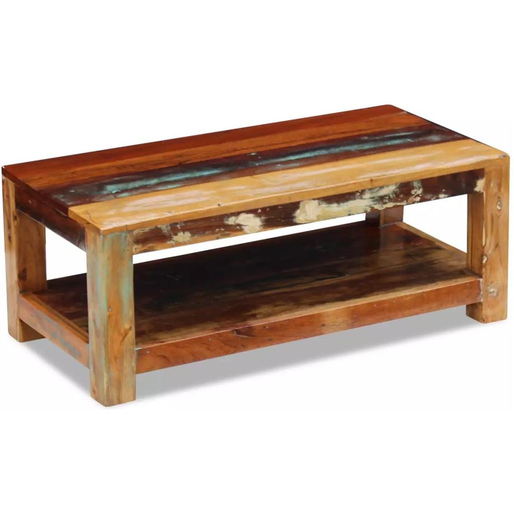 Kavos staliukas, masyvi perdirbta mediena, 90x45x35 cm