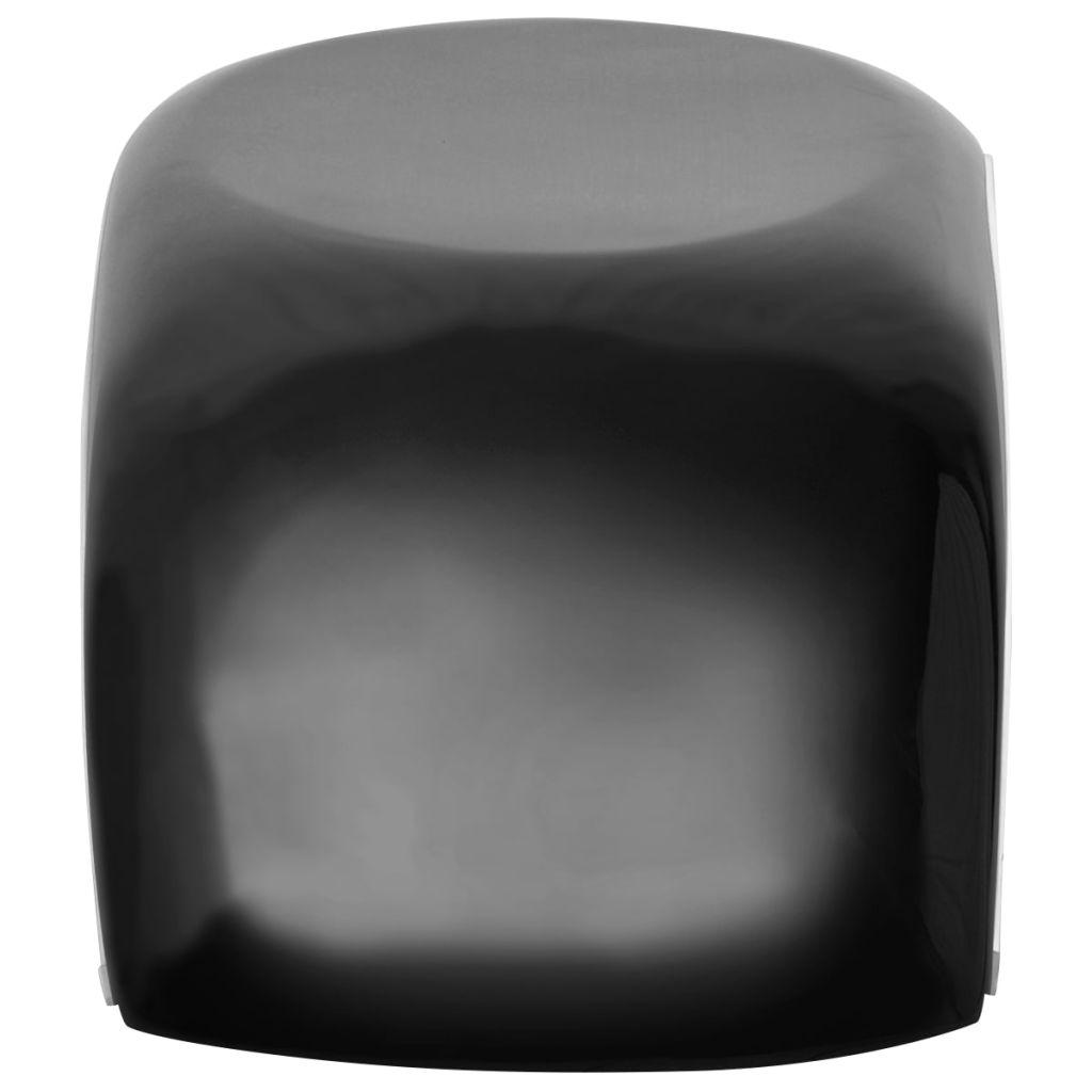 Labai blizgus kavos staliukas su LED, stiklo pluoštas, juodas