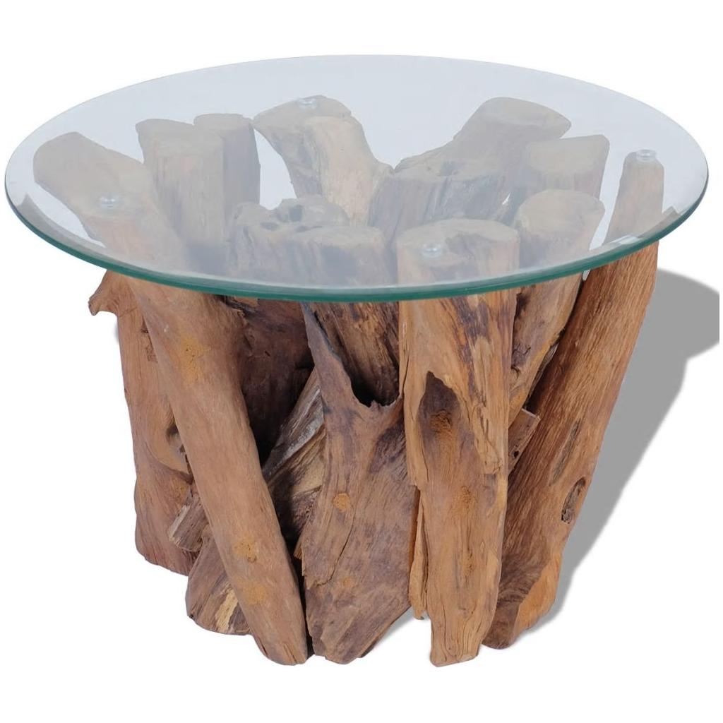 Kavos staliukas, masyvi tikmedžio mediena, 60 cm