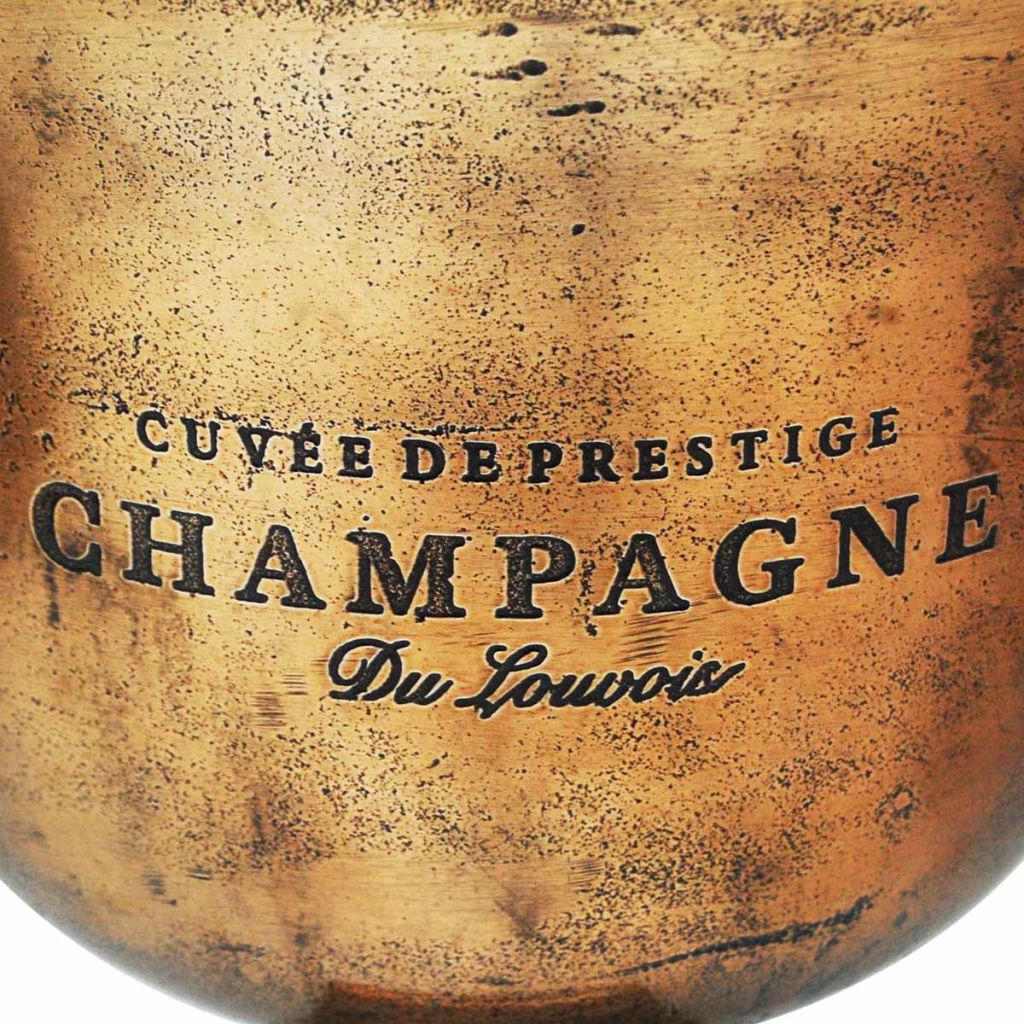 Prizo taurės formos šampano atšaldymo indas, varis, rudas