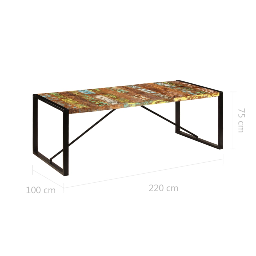 Valgomojo stalas, 220x100x75cm, perdirbtos medienos masyvas
