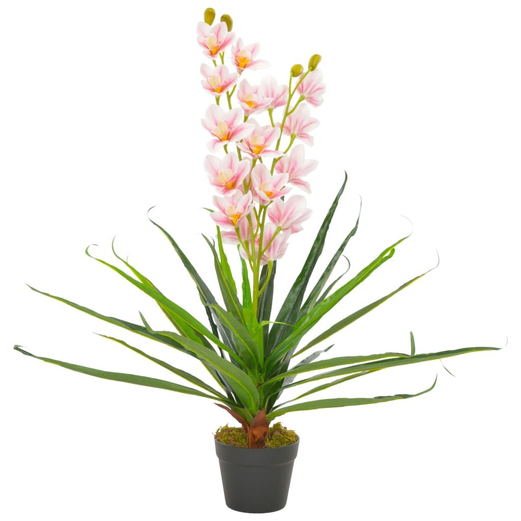 Dirbtinė orchidėja su vazonu, rožinė, 90 cm