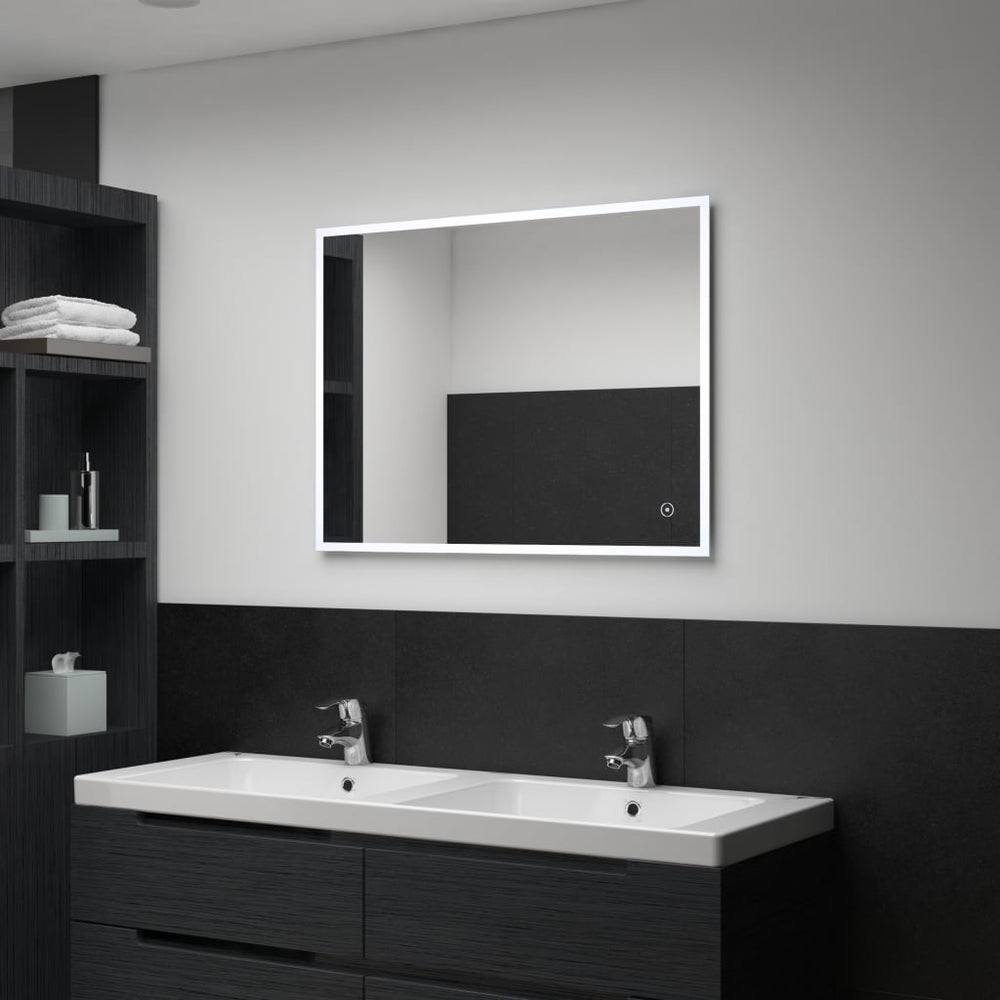 Sieninis vonios kambario veidrodis su LED ir jutikliu, 80x60cm