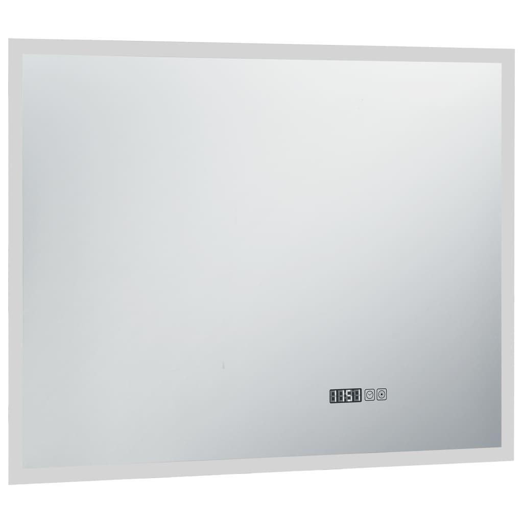 Vonios kambario LED veidrodis su jutikliu/laikrodžiu, 80x60cm