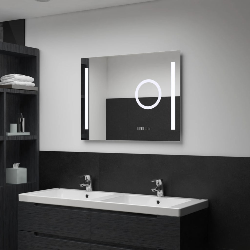 Sieninis vonios kambario veidrodis su LED, 80x60cm