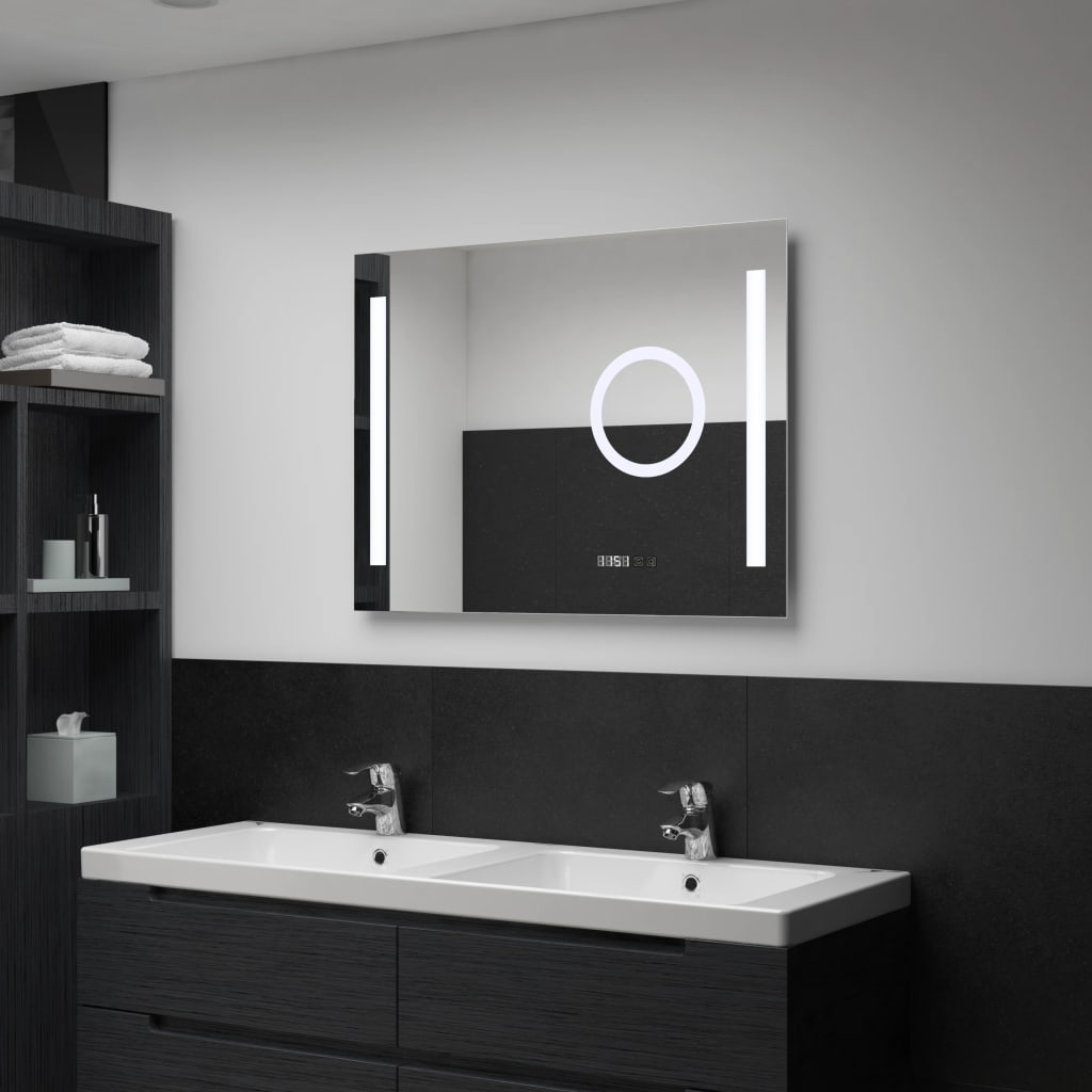 Sieninis vonios kambario veidrodis su LED, 80x60cm