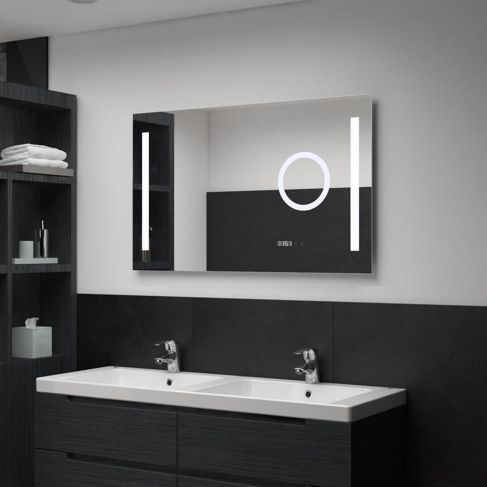 Sieninis vonios kambario veidrodis su LED, 100x60cm