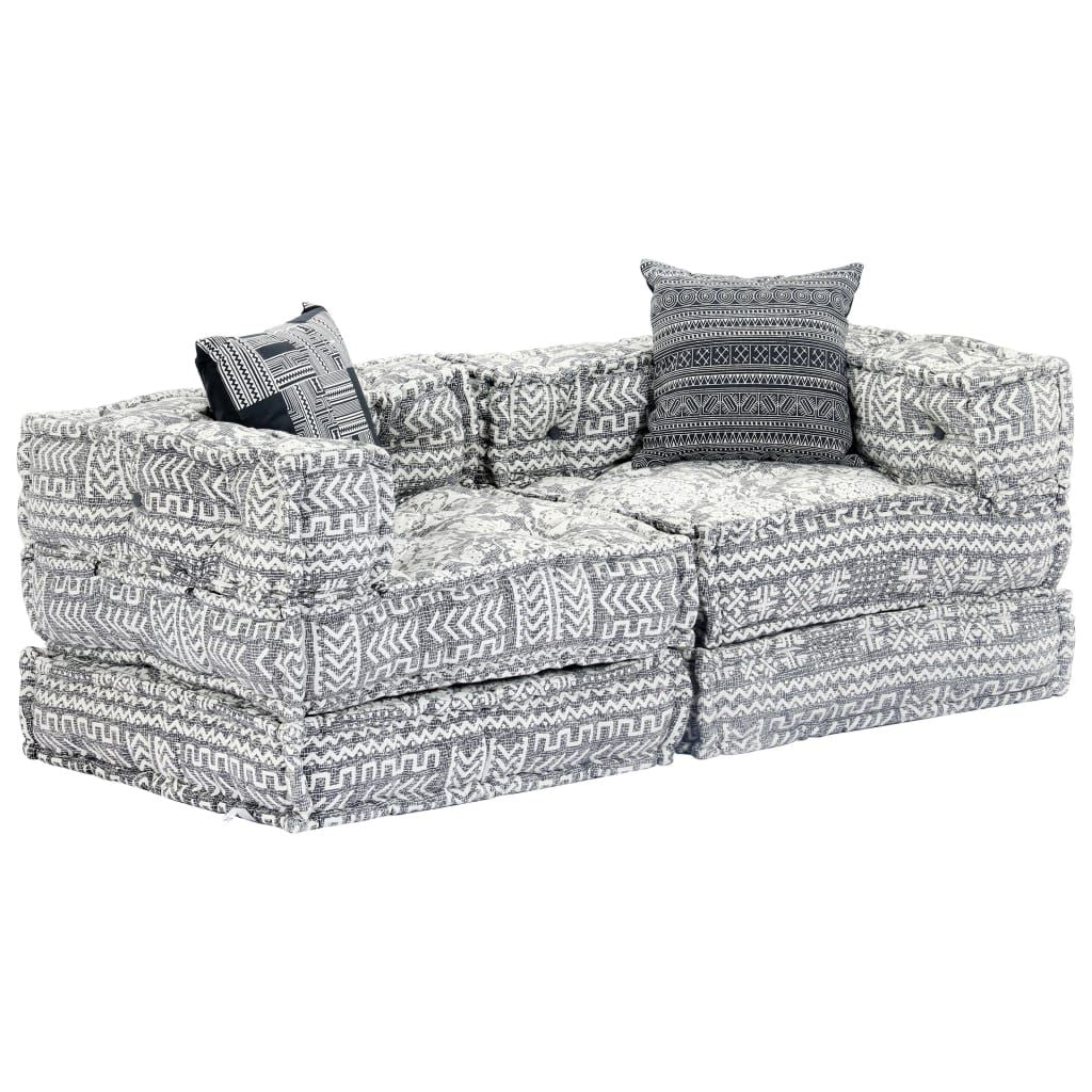 Dvivietė modulinė sofa-lova, šviesiai pilkos sp., audinys