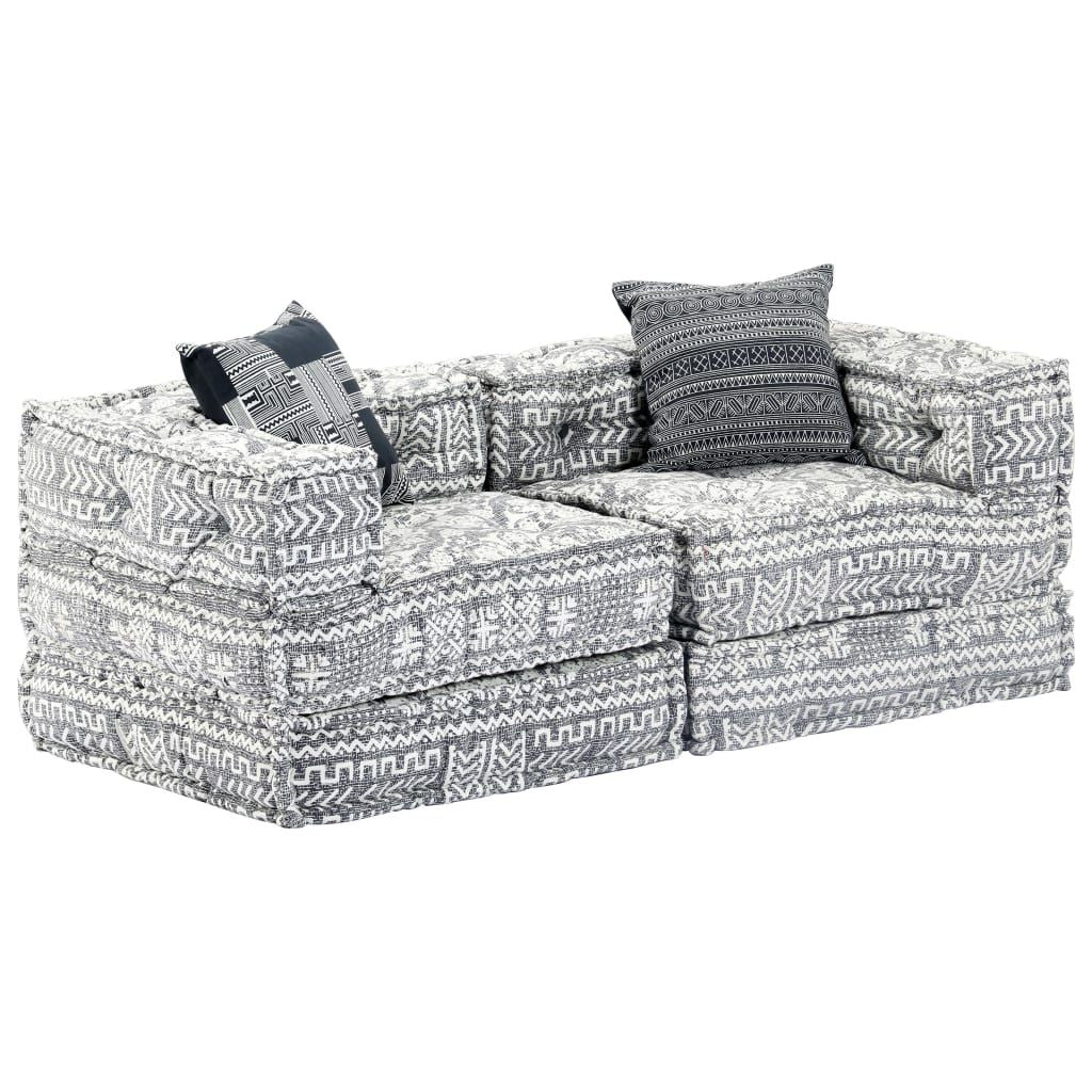 Dvivietė modulinė sofa-lova, šviesiai pilkos sp., audinys
