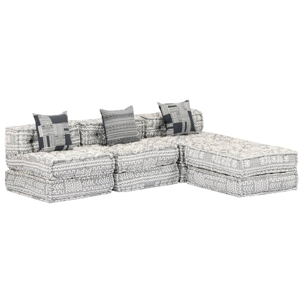 Trivietė sofa-lova, pilkos sp., audinys, modulinė