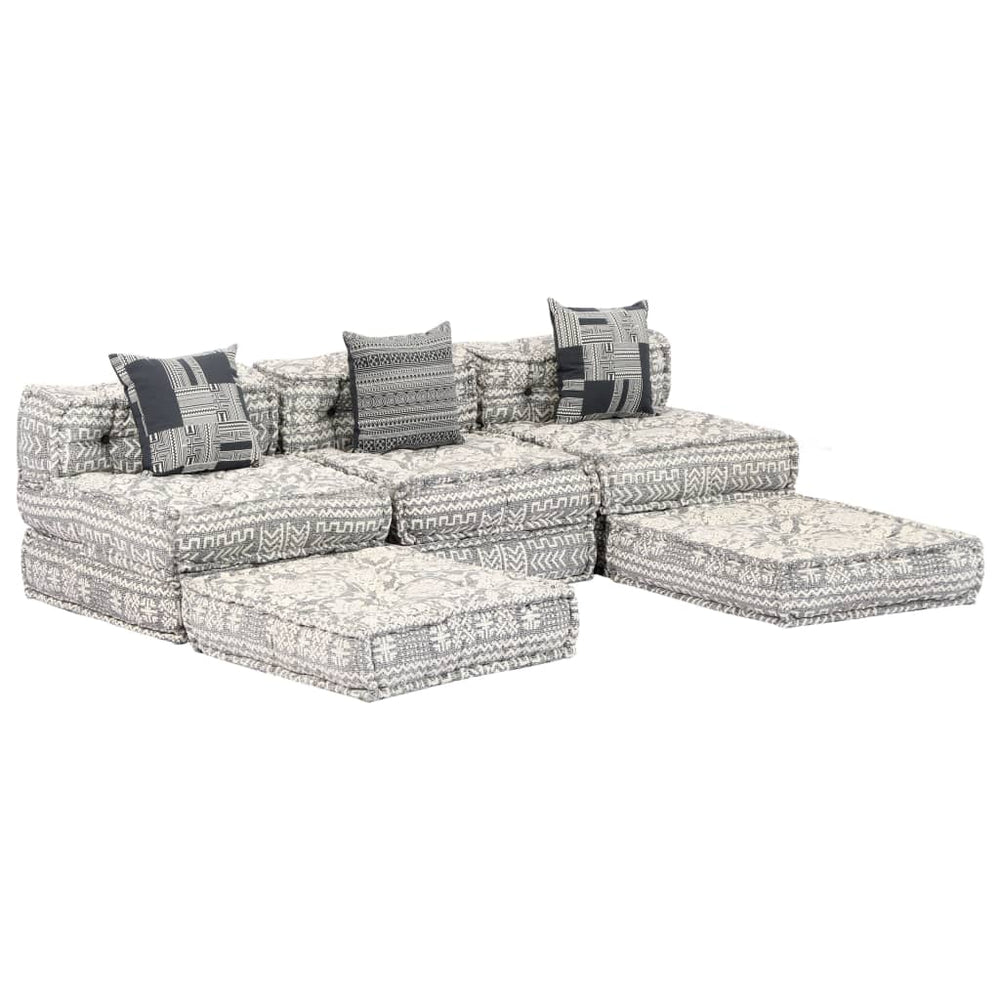 Trivietė sofa-lova, pilkos sp., audinys, modulinė