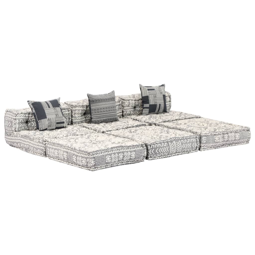 Trivietė sofa-lova, pilkos sp., audinys, modulinė
