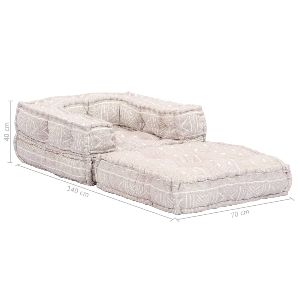 Vienvietė modulinė sofa-lova, šviesiai rudos sp., audinys