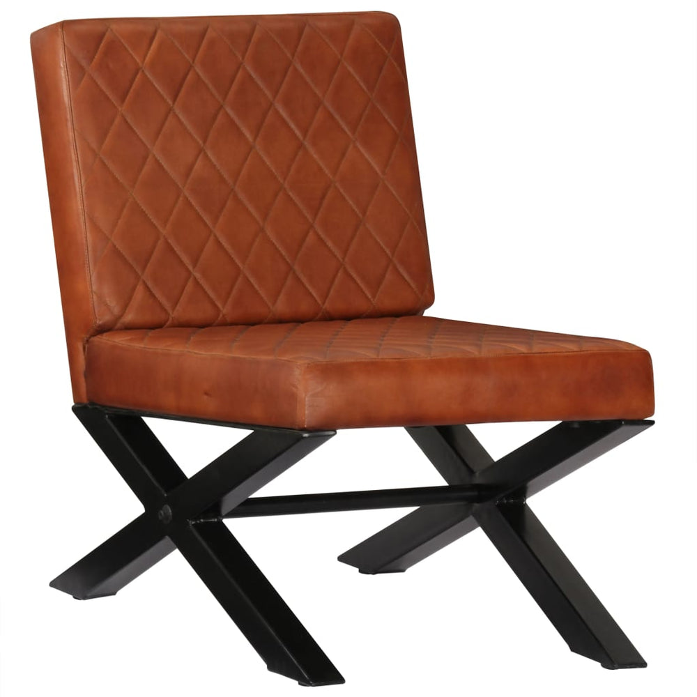 Sofa-kėdė, rudos spalvos, tikra oda