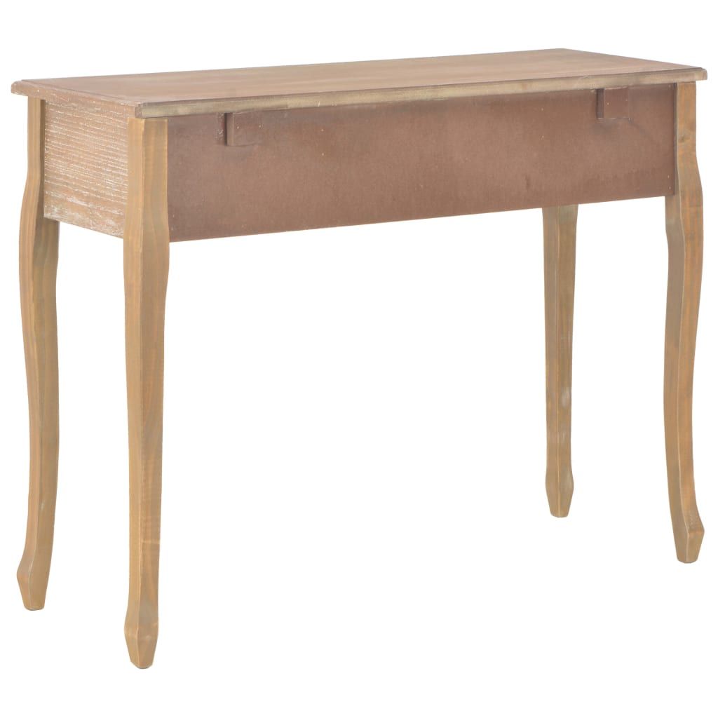 Kosmetinis konsolinis staliukas su 3 stalčiais, rudas