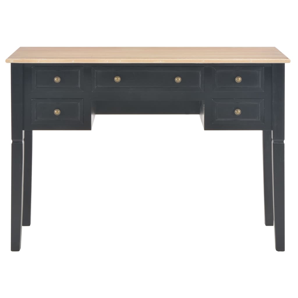 Rašomasis stalas, juodos spalvos, 109,5x45x77,5cm, mediena