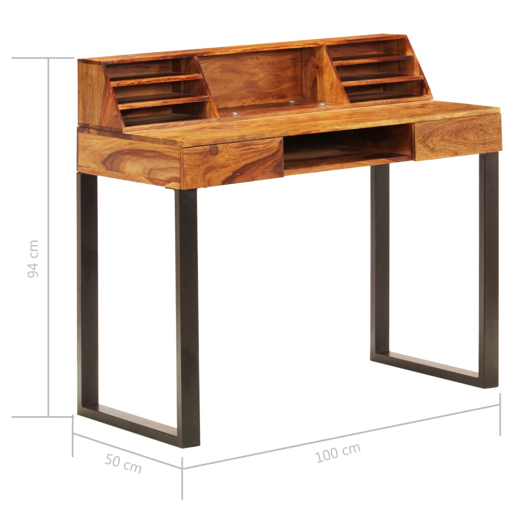 Rašomasis stalas, 110x50x94cm, rausv. dalb. med. mas. ir plien.
