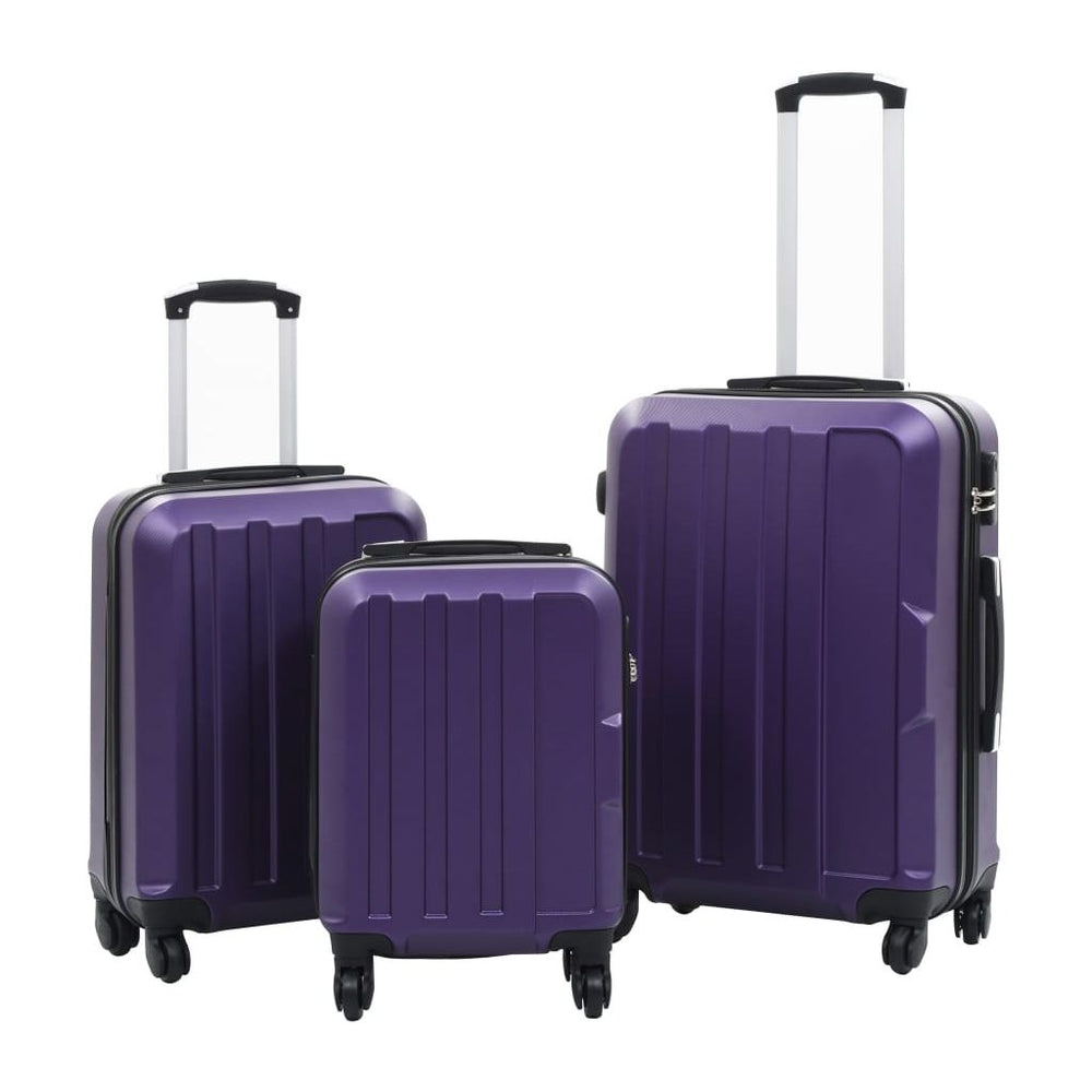 Lagaminų su ratukais rinkinys, 3 vnt., violetinis, ABS
