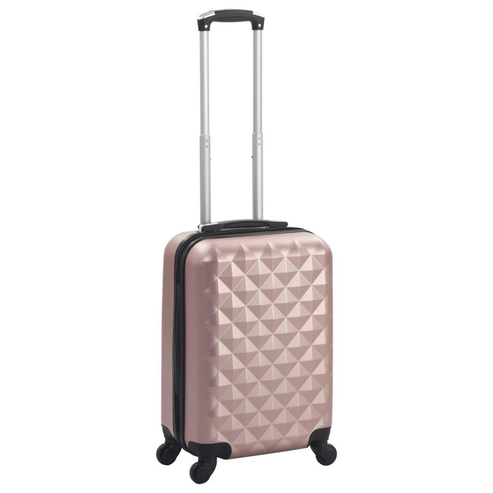 Kieto korpuso lagaminas su ratukais, rožinio aukso spalvos, ABS
