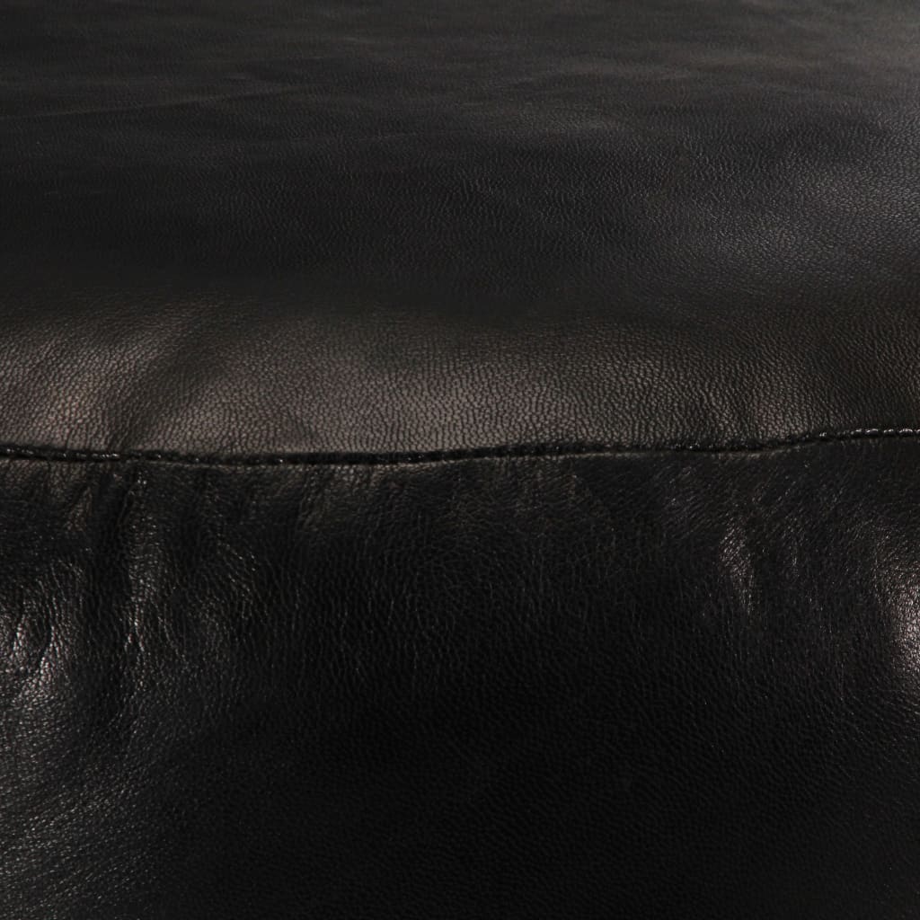 Pufas, juodos spalvos, 60x30 cm, tikra ožkos oda