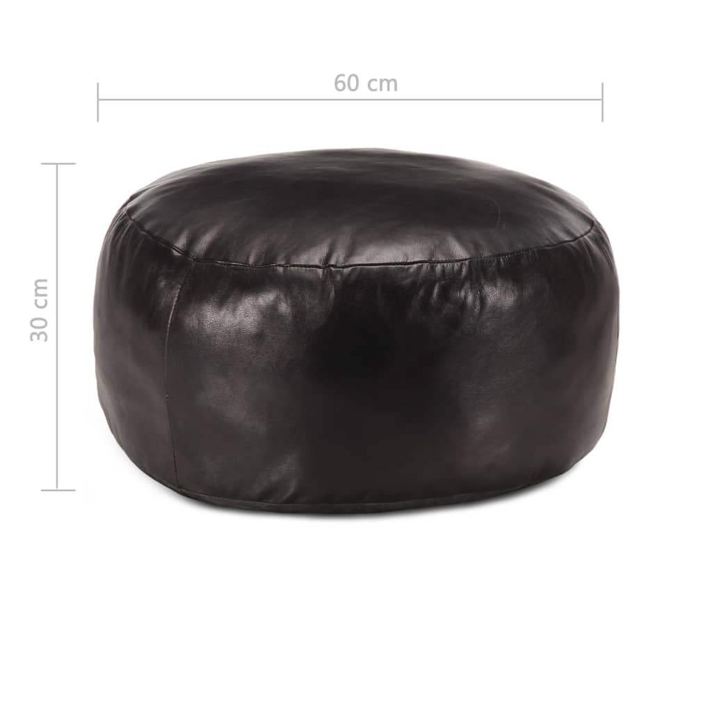 Pufas, juodos spalvos, 60x30 cm, tikra ožkos oda