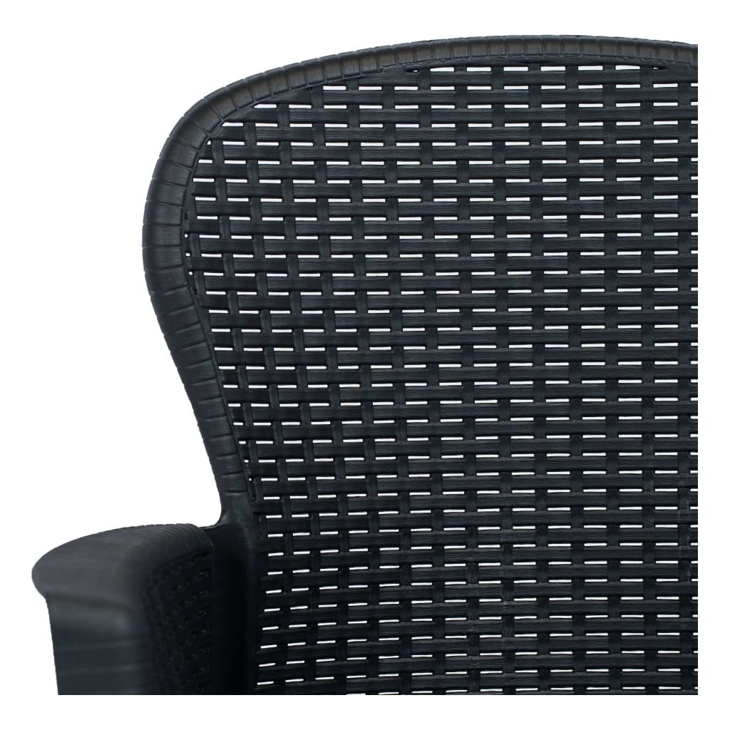 Lauko valg. baldų komplekt., 7d., antrac. sp., ratano imitacija