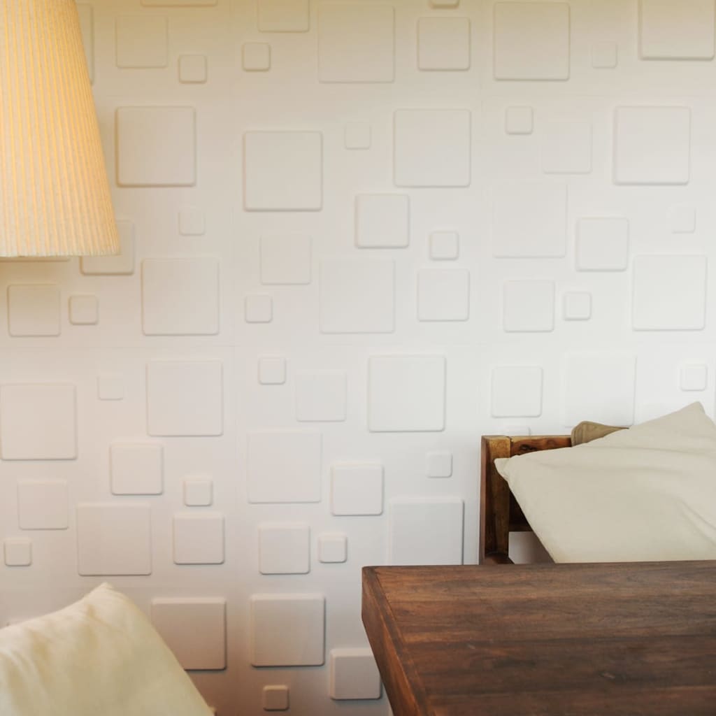 WallArt 3D Sienos plokštės GA-WA09, 24 vnt., kvadratų diz.