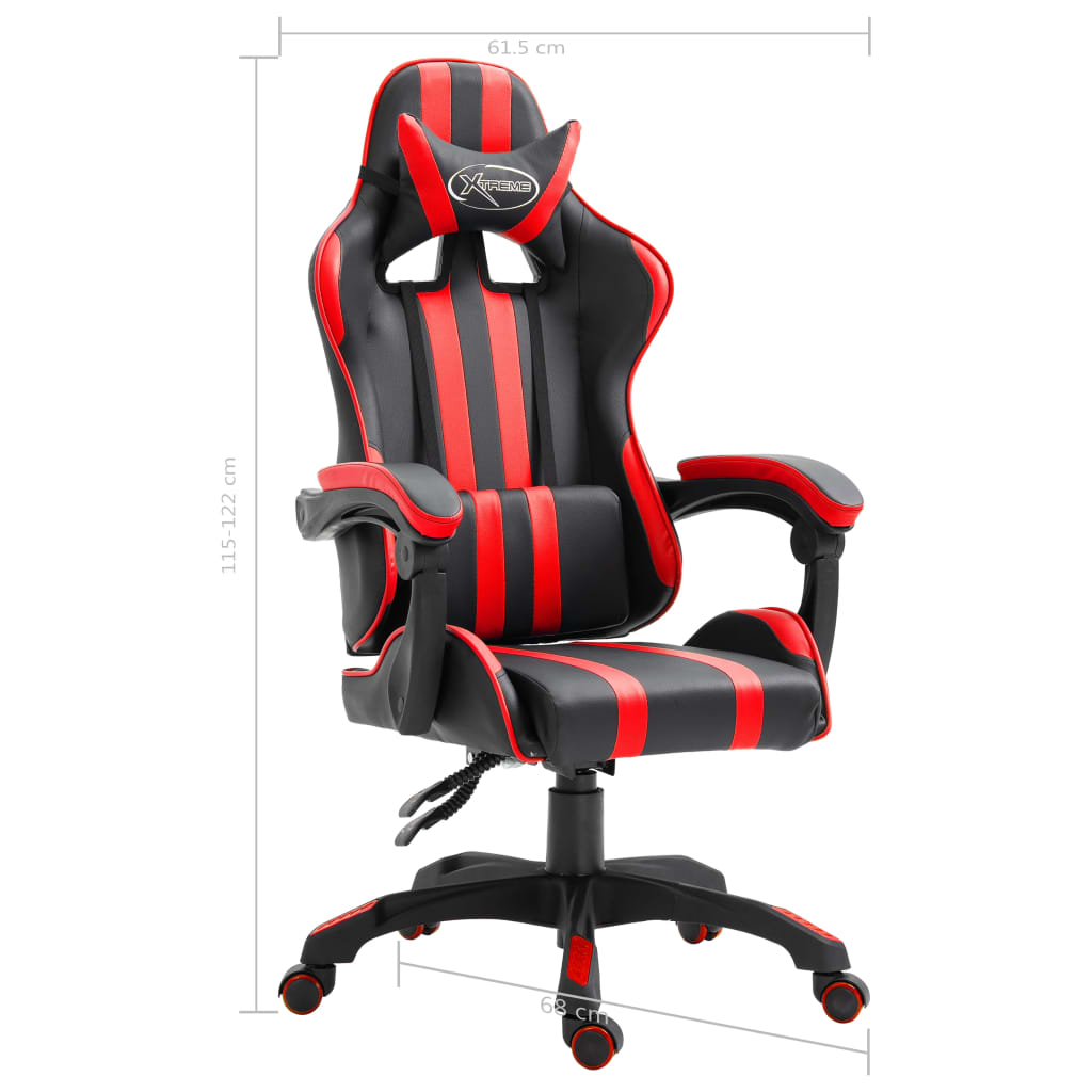 Žaidimų kėdė, raudona, dirbtinė oda