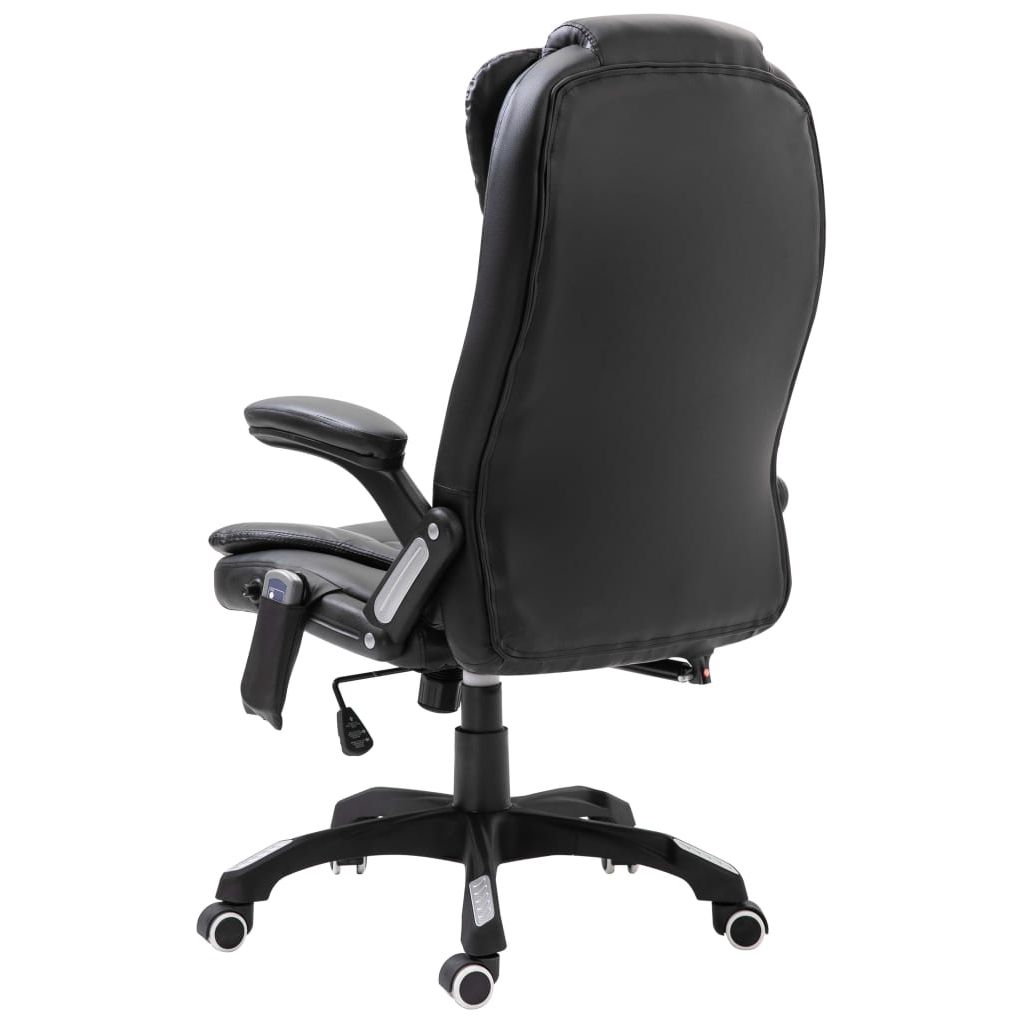 Masažinė biuro kėdė, juoda, dirbtinė oda