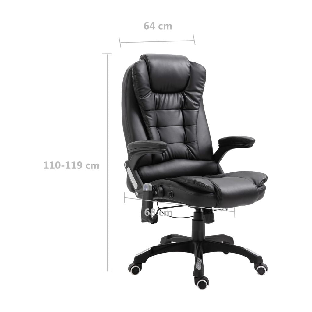 Masažinė biuro kėdė, juoda, dirbtinė oda