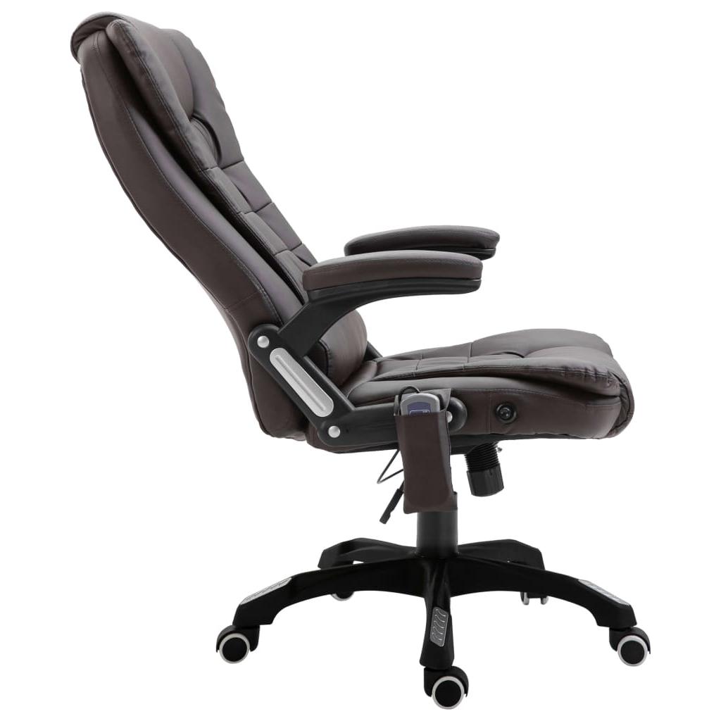 Masažinė biuro kėdė, ruda, dirbtinė oda