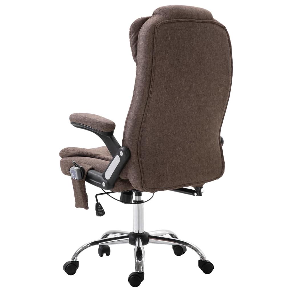 Masažinė biuro kėdė, ruda, poliesteris