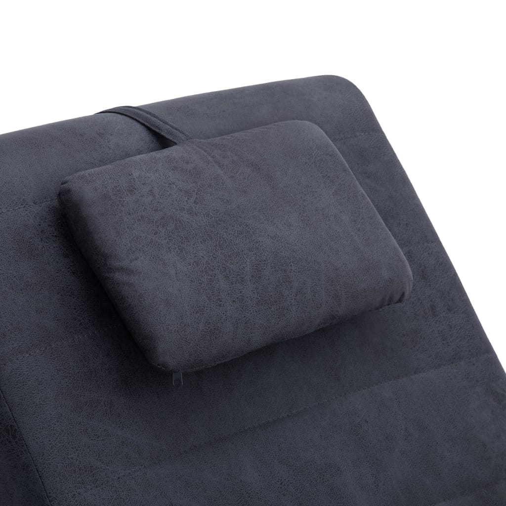 Poilsio gultas su pagalve, pilkas, dirbtinė versta oda