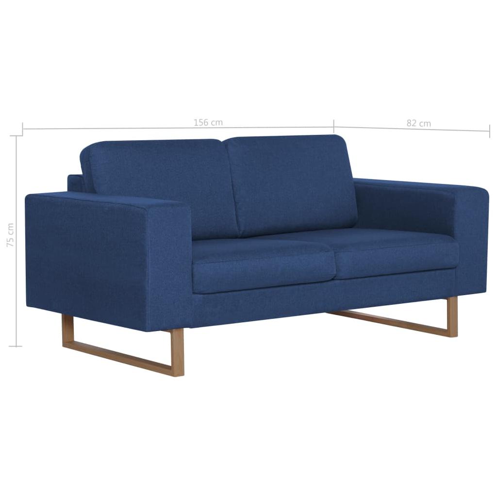Dvivietė sofa, mėlyna, audinys
