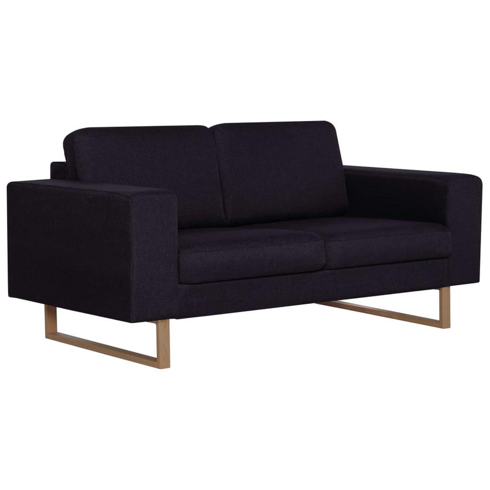 Dvivietė sofa, juoda, audinys