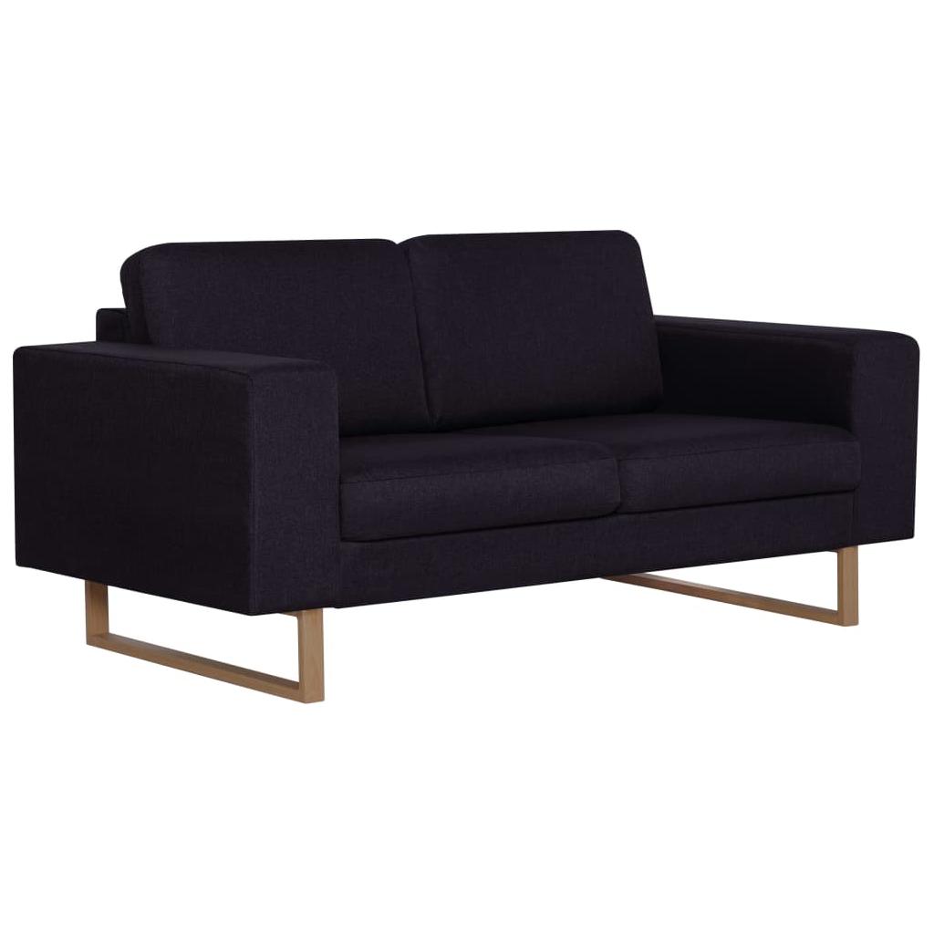 Dvivietė sofa, juoda, audinys