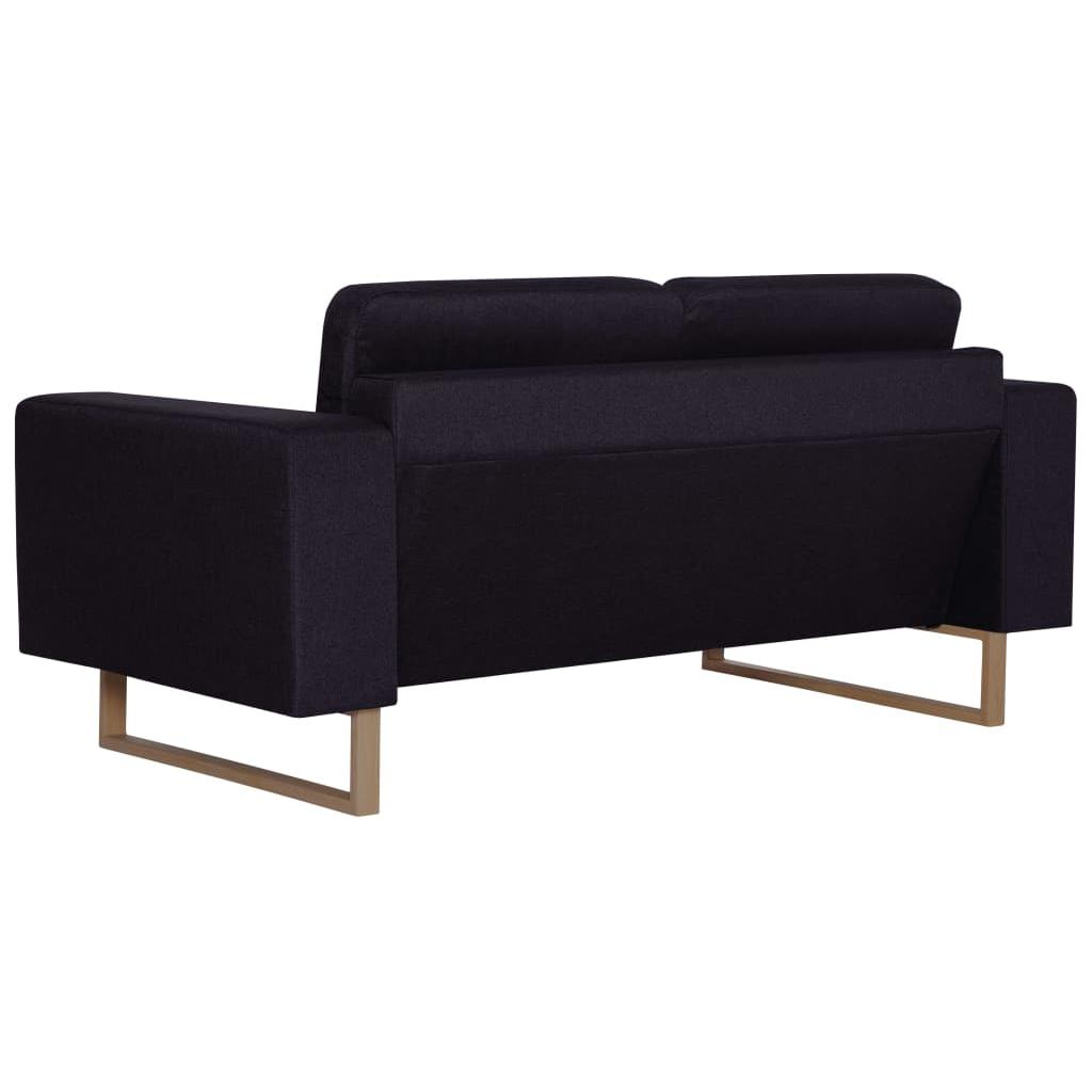 Dvivietė sofa, juoda, audinys