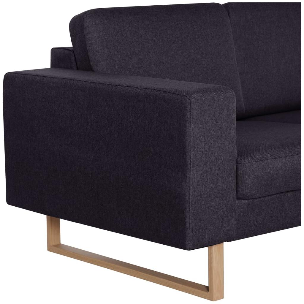 Dvivietė sofa, juoda, audinys
