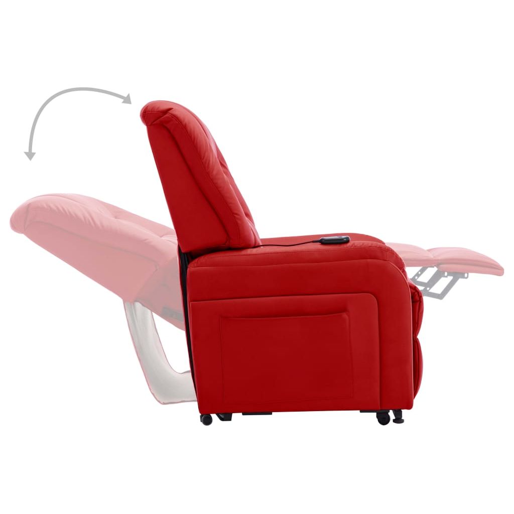 Elektrinis atlošiamas TV krėslas, raudonos sp., dirbtinė oda