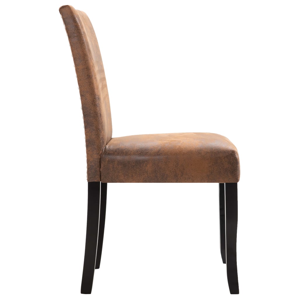 Valgomojo kėdės, 2vnt., rudos spalvos, dirbtinė versta oda