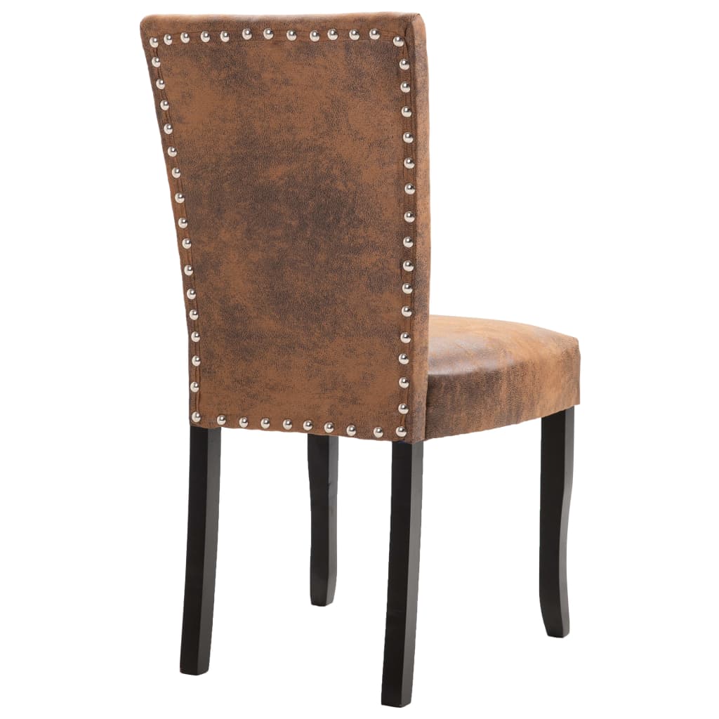 Valgomojo kėdės, 2vnt., rudos spalvos, dirbtinė versta oda