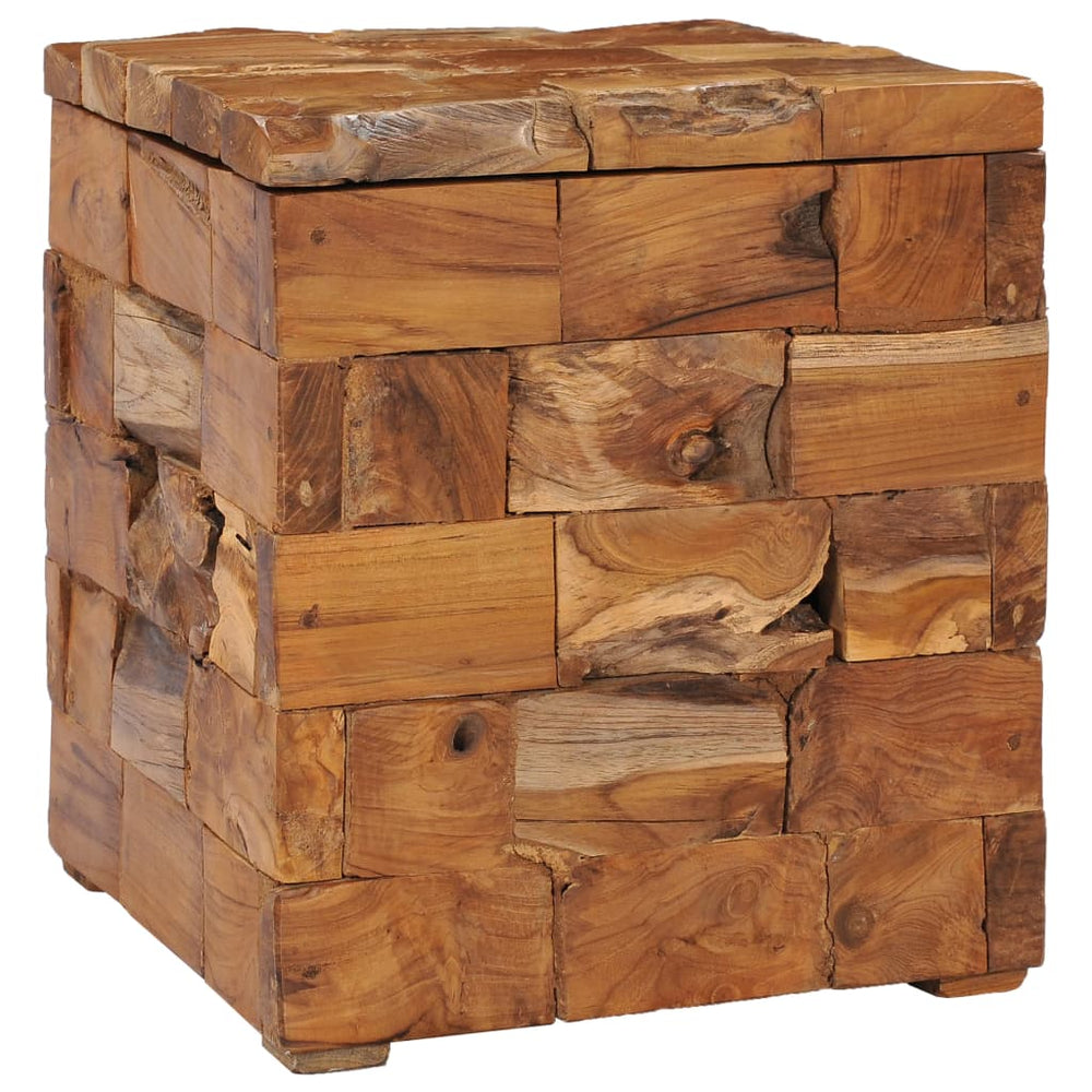 Taburetė-daiktadėžė, 40x40x45cm, tikmedžio medienos masyvas