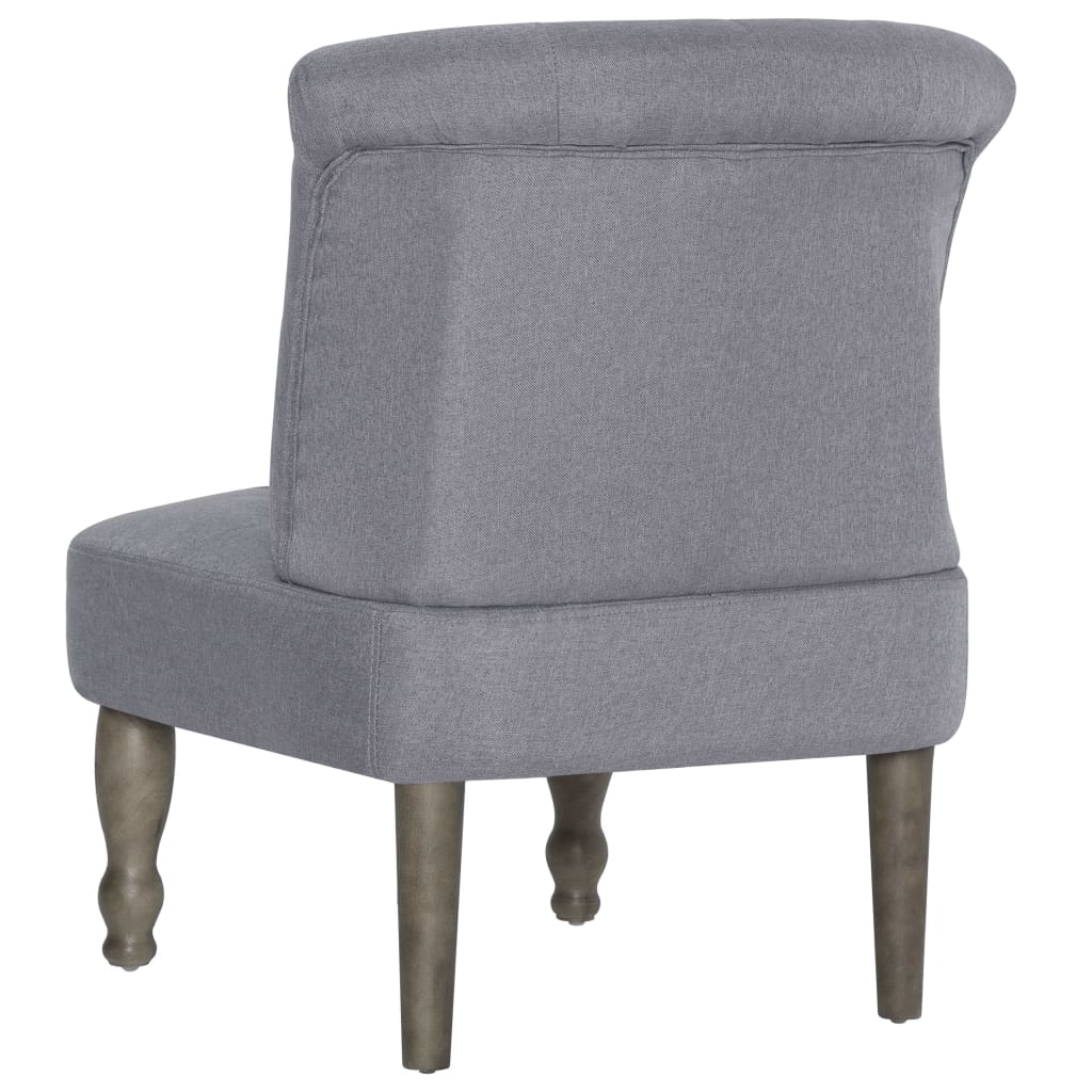 Prancūziško stiliaus kėdės, 2 vnt., šviesiai pilkos, audinys