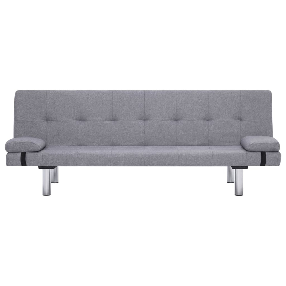 Sofa-lova su dviem pagalvėm, švies. pilkos sp., poliesteris
