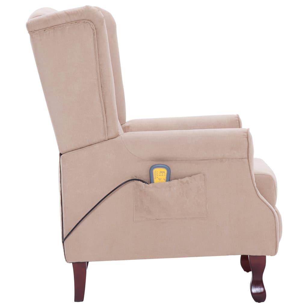 Elektrinis atlošiamas masažinis krėslas, krem. sp., audinys