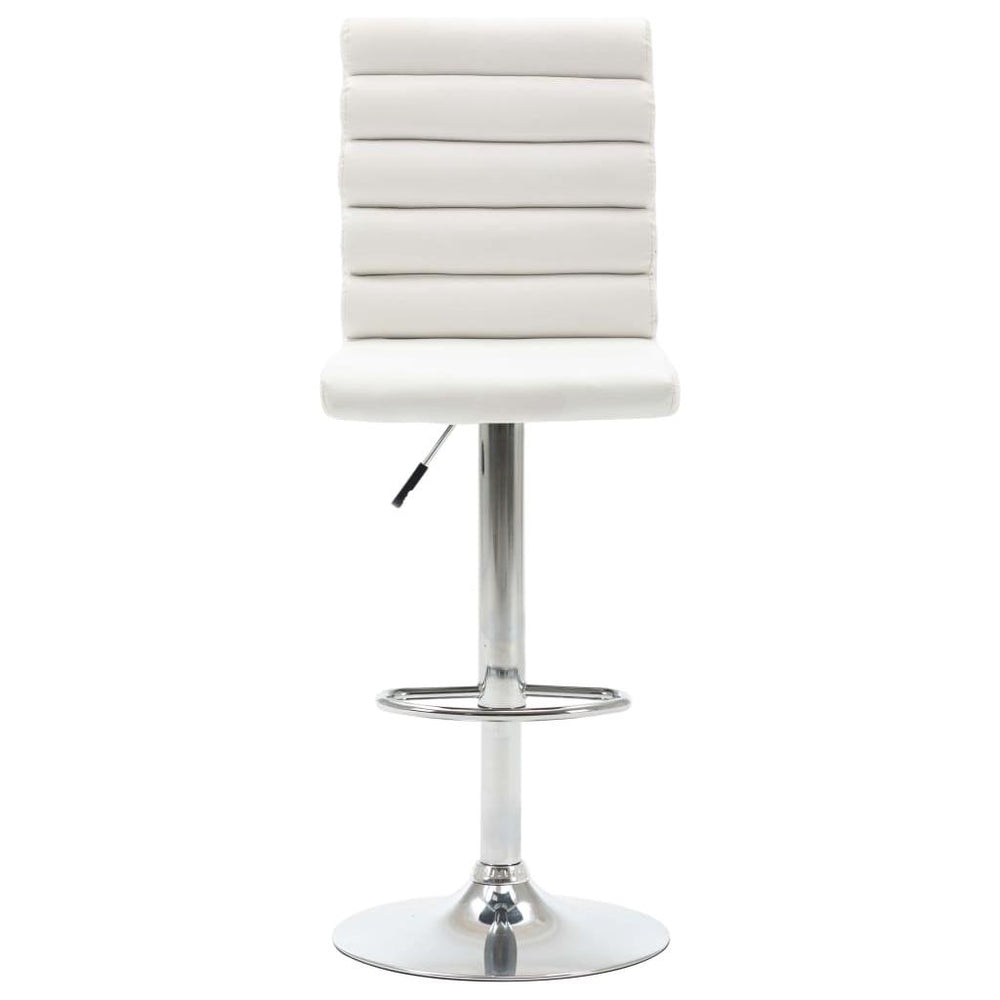 Baro kėdės, 2 vnt., baltos spalvos, dirbtinė oda
