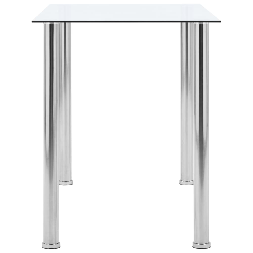 Valgomojo stalas, skaidrus, 120x60x75cm, grūdintas stiklas